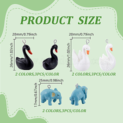 18 Stück 6 Stile 3D-PVC-Anhänger&nbsp;KY-GA0001-39