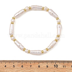 Stretcharmbänder aus natürlichen Süßwasserzuchtperlen und barocken Keshi-Perlen für Damen&nbsp;BJEW-JB13944
