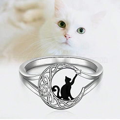 Anelli in lega a forma di gatto e luna&nbsp;FS-WG27026-02