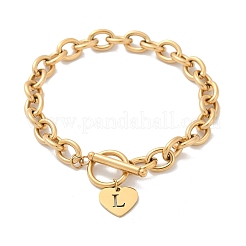 Bracelets à breloques en acier inoxydable 304 doré&nbsp;LS-NJEW-K284-01G-L