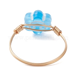 Fingerringe aus Acryl mit Kupferdraht&nbsp;RJEW-JR00958-01