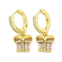 Geschenk Messing Micro Pave Zirkonia Creolen&nbsp;EJEW-U057-05G