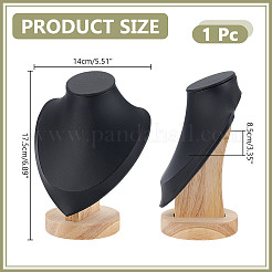 Büstenständer für Halsketten aus PU-Leder und Holz&nbsp;NDIS-WH0020-02A-02