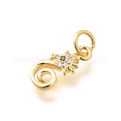 Ciondoli in ottone zirconi chiari micro pavé&nbsp;KK-Q040-04B-G