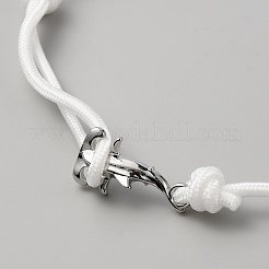 Bracelet de survie en cordon de polyester avec fermoirs en forme de requin en alliage&nbsp;BJEW-WH0014-046P-04
