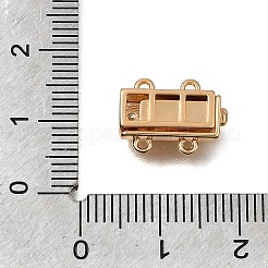 Fermagli a scatola in ottone con micro pavé di zirconi cubici trasparenti a 4 foro&nbsp;CU-CBA4292-863G