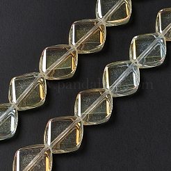 Chapelets de perles en verre électroplaqué&nbsp;EGLA-L032-FR04