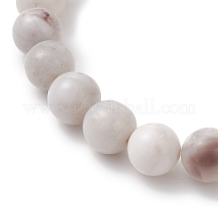 Pulsera elástica de 2 pieza con cuentas redondas de cristal de cuarzo natural&nbsp;BJEW-JB13000