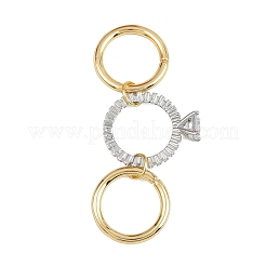 Messing-Fingerringe mit Mikropavé und Zirkonia für Damen&nbsp;RJEW-P160-01C-G01