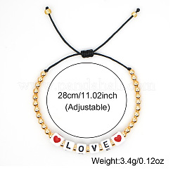 Armbänder aus geflochtenen Acrylwürfeln mit dem Wort „Liebe“&nbsp;EG4243