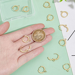12 pièces de boucles d'oreilles créoles en laiton micro pavées de zircone cubique claire&nbsp;KK-UN0002-23