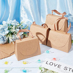 Faltbare Geschenkbox für Süßigkeiten aus Kraftpapier&nbsp;CON-WH0094-24B
