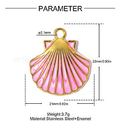 Pendentifs en acier inoxydable 304 émaillés&nbsp;STAS-OY015-32G-01