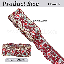 7.5 Yard Vintage-Jacquard-Polyester-Spitzenband&nbsp;SRIB-CY0001-42A