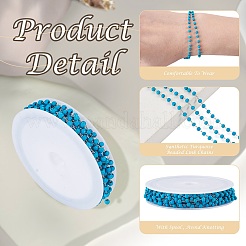 2.5 m de perles turquoise synthétiques faites à la main et chaînes à maillons ronds en acier inoxydable 316&nbsp;DIY-TA0016-15A-P