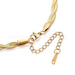 Colliers à chaîne à chevrons tressés en acier inoxydable 304 de 5 mm&nbsp;NJEW-N058-16G