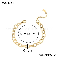 304 Edelstahl-Kabelkettenarmbänder&nbsp;STAS-OY012-97G