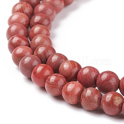 Fili di perline di diaspro naturale linea argento&nbsp;G-P451-02C