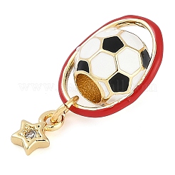 Estante de placas micro latón allanan charms de circonio cúbico&nbsp;KK-P287-05G