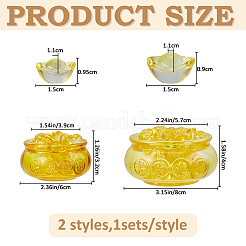 2 Stück 2 Stile Glas Reichtum Schüssel Display Dekorationen&nbsp;DJEW-FH0001-39