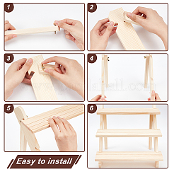 DIY 3-stöckiges Pflanzenständer-Set im Treppenstil aus Kiefernholz&nbsp;ODIS-WH0025-108