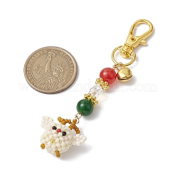 Noël père noël perles de rocaille en verre faites à la main pendentif décorations&nbsp;HJEW-MZ00068-02