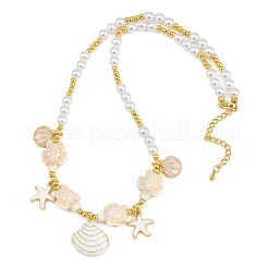 Ciondolo a forma di conchiglia di stella marina in ottone smaltato&nbsp;KK-CBA4547-04D-G