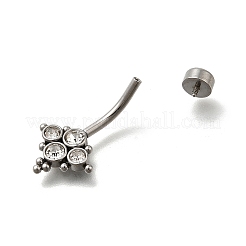 Bauchnabelpiercings aus 304 Edelstahl mit klaren Zirkonia&nbsp;AJEW-D306-03P-03