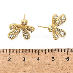 Blume Messing Micro Pave klare Zirkonia Ohrstecker Zubehörse&nbsp;KK-D102-08G