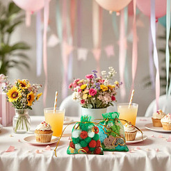 50 sachet en organza imprimé cœur&nbsp;OP-TADJ0001-01I
