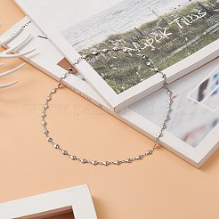 Anlaufgeschützte Herzkette aus 304 Edelstahl für Damen&nbsp;NJEW-TA00061