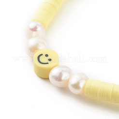 Braccialetti elastici con perline heishi in argilla polimerica fatti a mano&nbsp;BJEW-JB06143