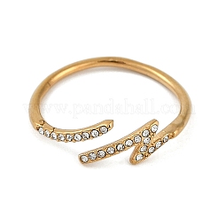 Anello in acciaio inossidabile 304 con placcatura ionica (ip) e strass&nbsp;RJEW-D083-05G
