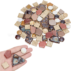 500 g 4 styles de carreaux de mosaïque cabochons en porcelaine&nbsp;DIY-SP0007-71