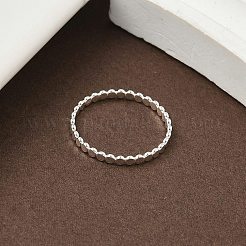 925 anello da donna con perline piatte in argento sterling&nbsp;RJEW-NH0002-01A-S