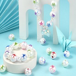 100 Stück 5 Stile UV-Beschichtung undurchsichtige Acrylperlen&nbsp;PACR-CJ0001-24