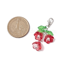 7 Stück Maiglöckchen-Anhänger aus Acryl und Glas&nbsp;HJEW-JM02414