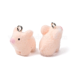 Pendentifs en résine opaque floqués&nbsp;FIND-P035-15P