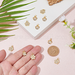 12 pièce 2 styles de breloques en laiton plaqué micro pavé de zircone cubique&nbsp;ZIRC-HS0001-13