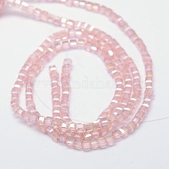 Fili di perle di vetro placcato&nbsp;EGLA-J028-6x6mm-ABM
