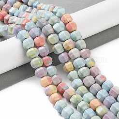 Natürliche Regenbogen Alashan Achat Laterne Perlen Stränge&nbsp;G-NH0022-B01-02