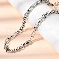 Set di gioielli con collana e bracciale a catena in acciaio inossidabile 304&nbsp;SJEW-L199-17P