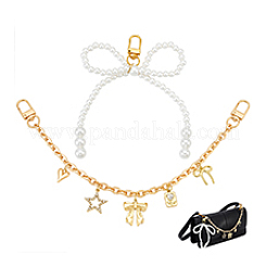 Chaîne de câble en alliage avec breloque étoile/nœud papillon/cœur pour sac&nbsp;HJEW-PH02313