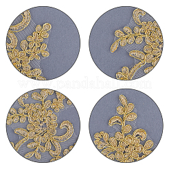 Apliques de flores de poliéster bordados computarizados&nbsp;DIY-WH0321-60A