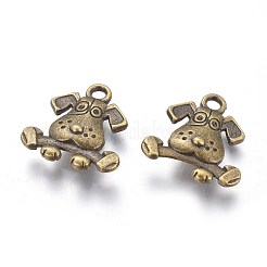 Pendentifs chiot style tibétain&nbsp;X-TIBEP-R166-AB-FF