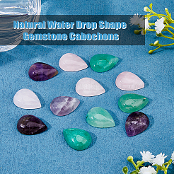12 pièces 3 styles de cabochons en pierre mélangée naturelle&nbsp;G-DC0001-15