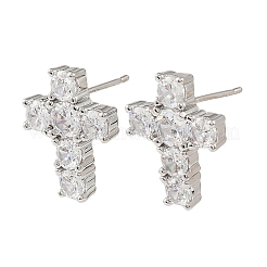 Orecchini a bottone in ottone con strass&nbsp;RB-Z001-02P