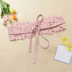 Breite Gürtel aus Kunstleder mit Blumenspitze und Kette&nbsp;AJEW-WH20077-032C