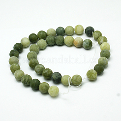 Chapelets de perles rondes en jade taiwan mat naturel&nbsp;X-G-M248-4mm-02