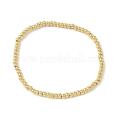 Bracelets extensibles en perles rondes en laiton pour hommes femmes&nbsp;BJEW-B148-05A-G